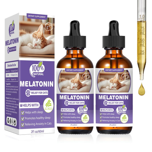 FHZRLP Cat Melatonin, Melatonin for Cats, Cat Tranquilizer to Anxiety Relief for Feline and Stressful Emotions in Kitten, Cats Sleep Aid to Promote Relaxation and Entry into Sleep in Kitten