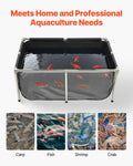 VEVOR KOI Aquarium Tank Above Ground Fish Pond, 127 Gallon Foldable Canvas Fish Pool Pond with Clear Viewing Panel, Outd