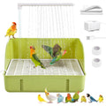 DINTSTYLE Parrot Bathtub, Large Bird Shower Fountain, Automatic Bird Bath, Parrot Bath Shower, Automatic Bathtub with Circulating Faucet, Indoor Fountain with USB Pump, Green