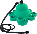 Clover - Horse Toy Ball - Green Treat Puzzle, Hang from Stalls & Paddocks, Fill Ring w/Carrots-Hay-Treats, Durable Rubbe