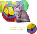 Bigladious 3 Way Cat Tunnel Collapsible Fun Pet Play Tube Toys for Cats, Kittens, Puppies & Rabbits - Portable Tunnel with Hanging Ball for Indoor Play, Hideout & Exercise