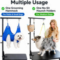 Dog Grooming Kit Adjustable Arm With Clamp: Height 26"-40", Small Dog Sling For Nail Trimming Hammock, no-sit Haunch Holder Leash Loops, Glove, Tool Hanging, Full Home Pet Grooming Supplies Kit, Cats