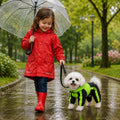 Pet Apparel Large Dog Clothing Raincoat Pet Clothes Rain Coat For Big Large Dogs Red Green Waterproof (L-XS, Green)