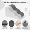 Pet Stairs for Small Dogs and Cats, Comfortable Curved Design with Waterproof Cover, High-Density Foam Steps for Beds or Sofas, Durable and Lightweight, 3-Layer, 21.7x15.7x13.8 Inches Grey