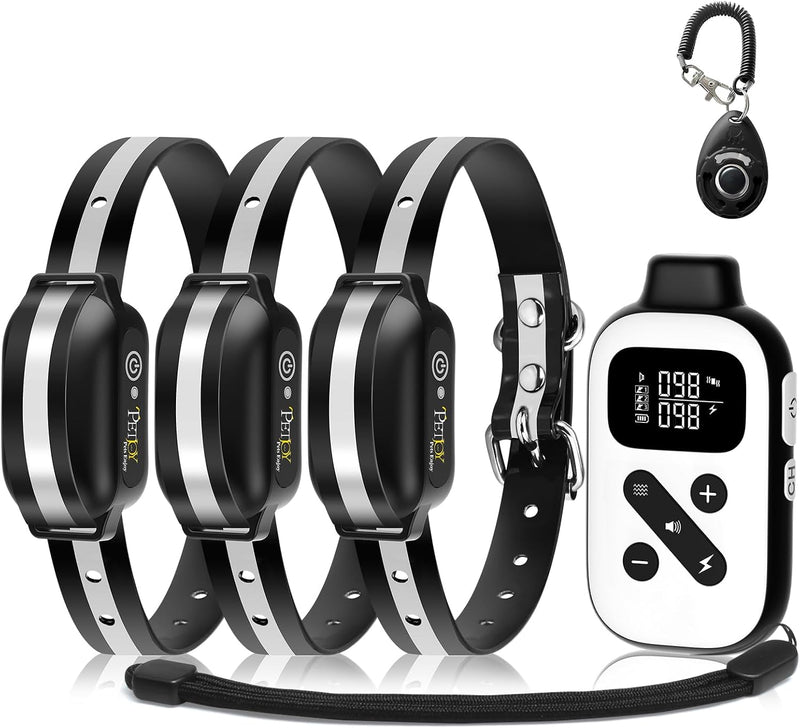 PetJoy Shock Collar for 3 Dogs, Bark & Training Collar Combo