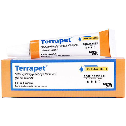 TERRAPET Pet Eye Care Ointment for Dogs, Cats, Cattle, Sheep, Horse, Bird 1/8 oz / 5 gr, 1 Tube