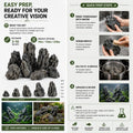 3LBs Natural Seiryu Stones,Aquarium Aquascaping Decor Rocks (2-5 inch)