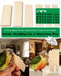 Bird Chew Toys Large Untreated Balsa Wood 6 Pack with Mount Clip, Multi Size Thick Wood Slice, Bird Cage Accessories for