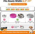 LOOBANI Elevated Dog Bowl Stand: Fits for Bowls Width 8.2"-11" (Without Bowls) Adjustable Width Anti-Slip Raised Dog Bowl Stand Food Feeder for Large Adult, Seniors, Older, Arthritis Dogs Black Large