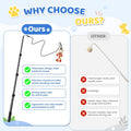 KXB Flirt Pole for Dogs - 47" Extendable Teaser Wand Chase Toy with 6 Lures