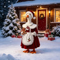 Christmas Porch Goose Outfits 23 Inch Goose Statue Winter Clothes