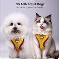 Cat Harness and Leash Set for Walking – Escape-Proof Reflective Vest for Cats and Small Dogs, Adjustable Soft Air Mesh with Pressure-Reducing Design, 4.92ft (Red & Yellow, M)