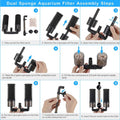 Hygger Aquarium Double Sponge Filter, Comes with 2 Spare Sponges, 1 Bag of Bio Ceramic Media Balls, Quiet Submersible Fo