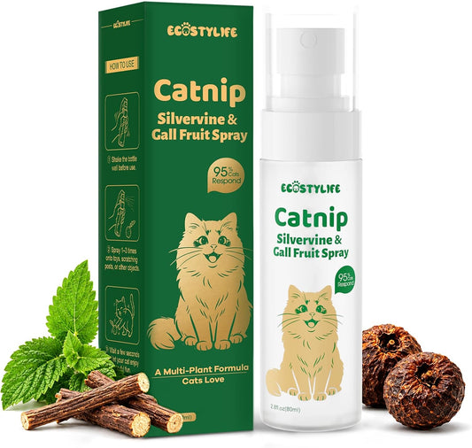Upgraded Catnip Spray for Indoor Cats 2.8 fl oz – Silvervine & Gall Fruit