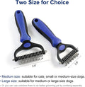 WePet Grooming Rake for Dogs & Cats, Double-Sided Deshedding Brush, Extra-Wide Dematting Tool, Slicker Comb for Undercoa
