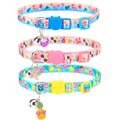 PUPTECK Cat Collar Breakaway with Bells, Kitten Collar Outfit Adjustable for Girl Boy Small Pet Puppy Bunny, Cute Costume Accessory with Safety Release Buckle (Summer)