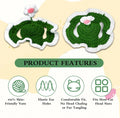 floofelove Flower Cat Hat, Cotton & Soft Cute Knitted Hats for Cats Birthday Party Spring Puppy Hat for Small Pets (Green,M)