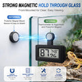 2 Pack Magnetic Reptile Thermometer Hygrometer,Fast-Read °F/°C Digital Temp&Humidity Gauge for Terrarium Tank Enclosure,