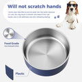 WENBOKMIN Dog Bowl, Stainless Steel Food and Water Bowl, 40oz, Blue | Non Slip Quiet Bottom, Easy to Clean, Dishwasher S