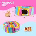 Guinea Pig Hideout & Tunnels Guinea Pig Toys Cozy Guinea Pig House with Door Curtain Soft Guinea Pig Bed for Small Pet/H