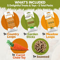 Supreme Naturals Rabbit Treats, Meadow Loops for Rabbits, Country Loops & Garden Sticks with Bunny Chew Toys (Grass Ball