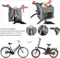 BABEYER Dog Bike Basket, Expandable Soft-Sided Pet Carrier Backpack with 4 Open Doors, 4 Mesh Windows for Small Dog Cat Puppies - Grey