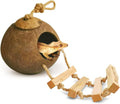 SunGrow Crested Gecko, Snake & Ball Python Coco Hut, Treat & Food Dispenser, Climbing Porch, Hiding, Ideal for Reptiles,