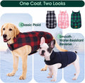 Kuoser Dog Winter Coat, Reversible Dog Jacket, Warm Doggie Coat British Style Puppy Cold Weather Vest, Windproof Pet Clothes Vest for Small Dogs, Red S