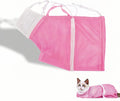 Cat Grooming Restraint Bag with Adjustable Drawstrings, Pink Mesh Bath Bag for Bathing, Nail Trimming, Ear Cleaning, Bre