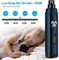 Casfuy Dog Nail Grinder Upgraded - Professional 2-Speed Whisper-Quiet Electric Pet Nail Trimmer Painless Paws Grooming & Smoothing for Small Medium Large Dogs & Cats (Dark Blue)