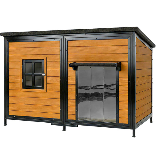 59" Dog House, Extra Large Dog House with Weatherproof Roof for Outdoor Use, Easy to Install and Clean, Anti-Chewing Metal Frame Design for Small Medium Large Dogs