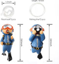 2-Pack Floating Little Diver, Aquarium Decorations for Fish Tanks
