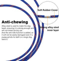 4FT Chew Proof Metal Dog Leash with Comfortable Handle, Heavy Duty Steel Cable Lead for Control Large Medium Small Dogs 