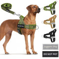Lukovee No Pull Dog Harness and Leash Set - Adjustable Soft Padded Vest with Front Clip for Easy Control, Reflective Durable Harness for Safe Daily Training Walking for Medium Large Dogs (L, Green)