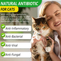 Natural Antibiotic for Cats - Broad Spectrum Herbal Remedy for Infections & Inflammation, Supports Immune System & Allergy Itch Relief, Chemical-Free Liquid Formula for All Breeds, 2oz