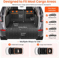 IJVAE SUV Cargo Liner for Dogs, Waterproof Dog Trunk Cover with Bumper Flap Protector, Pet Cargo Mat for SUVs Sedans Vans, Non-Slip Scratchproof Dog Seat Cover，Large Size Universal Fit, Black