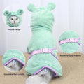 Fnaobai Pet Bathrobe for Dog Cat Absorbently Quick Drying Coat Cute Dogs Bath Towel Hooded Robe Adjustable Collar & Belly Strap for Pool Beach (Pink, X-Small)