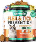 Flea and Tick Treatment for Cats - 200 Chews Flea and Tick Prevention for Cat Chewables - Flea Treatment for Cats All Breeds & Ages - Natural Cat Fleas and Ticks Defense - Chicken Flavor