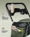 GTPLAYER Foldable Pet Stroller for Small Dogs and Cats, Holds Up to 33 lb, 4-Wheel Stroller with 2 Safety Tethers, Parti