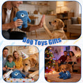 HUGEME Plush Squeaky Dog Toy, Crinkle Stuffed Dog Toy Keep Them Busy Tug of War Birthday Dog Chew Toy for Small Medium Large Dogs (Blue)