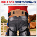 Equine Care Beige Leather Farrier Apron Chaps, Canvas, Back Support, 29in
