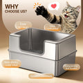 Non-Stick Entirely Stainless Steel Litter Box Splash-Proof & Leak-Proof