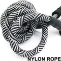 MayPaw Heavy Duty Rope Dog Leash, 3/4/6/7/8/10/12/15/20/30 FT Nylon Pet Leash, Soft Padded Handle Thick Lead Leashes for Large Medium Dogs (Black, 1/2" * 6')