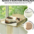 Cat Window Perch with Thick Sisal Scratching Post, Cat Hammock for Window, 53.5" Adjustable Tall Cats Scratching Post wi