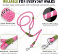 pawstrip Hands Free Dog Leash Crossbody Dog Running Leash Handsfree Pet Rope for Hiking Training Heavy Duty Reflective Pet Walking Belt (Pink)