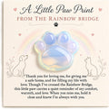 Pet Loss Sympathy Gift, Opalite Paw with Rainbow Bridge Card, in Loving Memory Keepsake, Pet Bereavement Comfort Gift, P