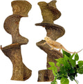 BNOSDM 2PCS Natural Reptile Climbing Branches Decor,1.8-2.2" Thick Natural Snake Climbing Forest Wood with Plant Leaf De