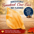 Nature’s Own Not-Rawhide Smoked Cow Ears for Dogs | Made in USA | Long Lasting Smoky Flavored Dog Chews | Safe Rawhide A