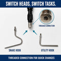 7-Foot Telescoping Aluminum Snake Hook and Truck Cargo Grabber, 2-in-1