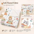 Fall Cute Sweater Cat Colorful Floral Throw Blanket 50 x 60 Inch